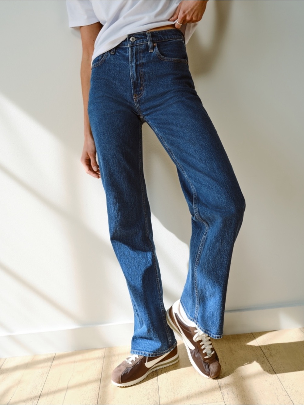 The 90s Relaxed Jean, High Rise, Tall Dark Blue, Curve Love